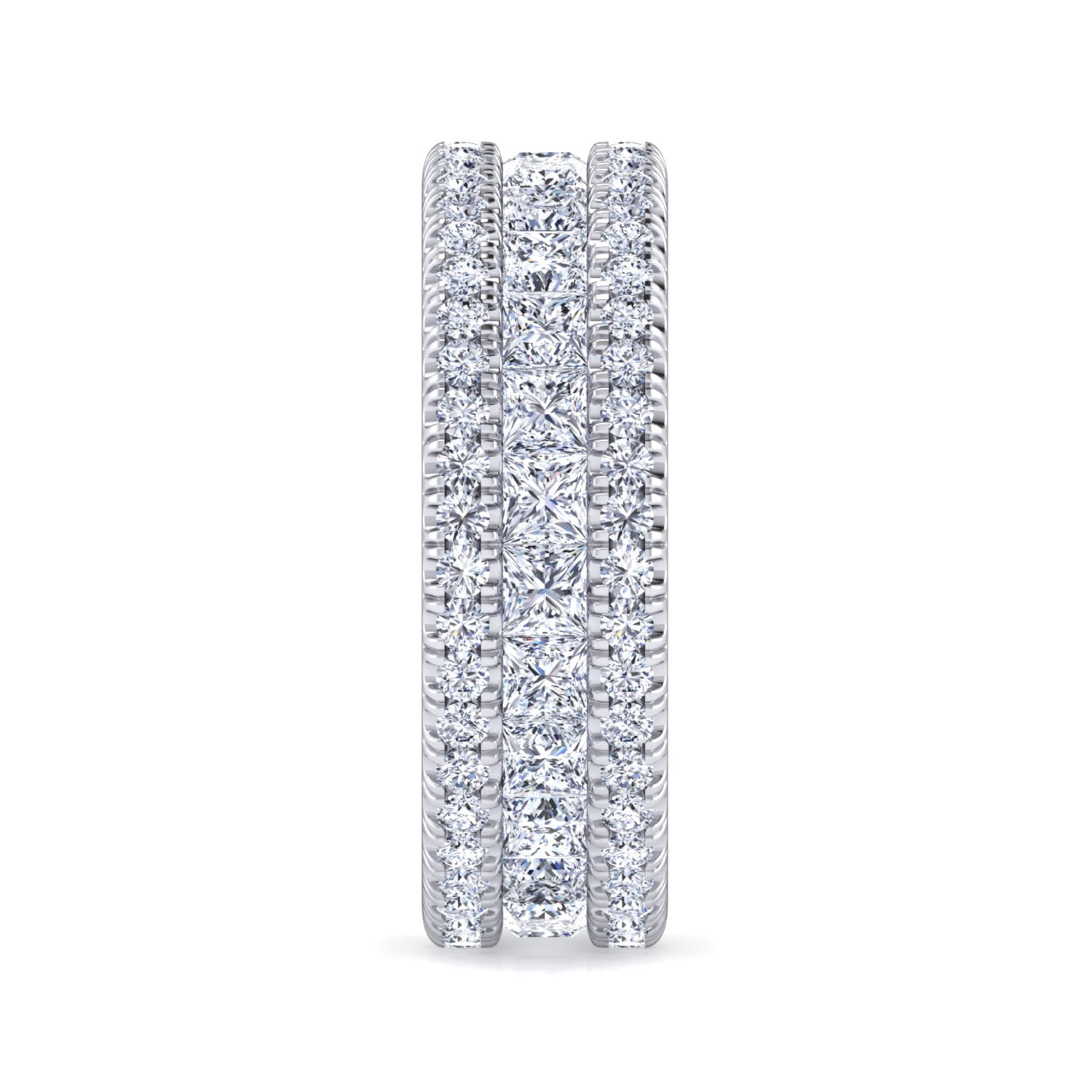 Eternity Band Wedding Ring in 14k White Gold with Round Natural Diamond at Gabriel & Co. - Shot 4