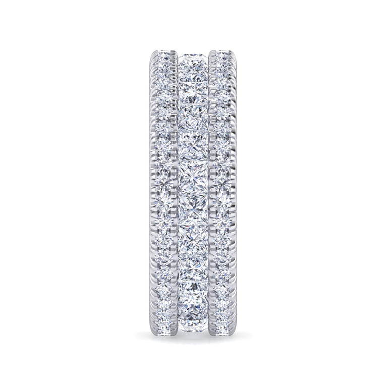 Eternity Band Wedding Ring in 14k White Gold with Round Natural Diamond at Gabriel & Co. - Shot 4