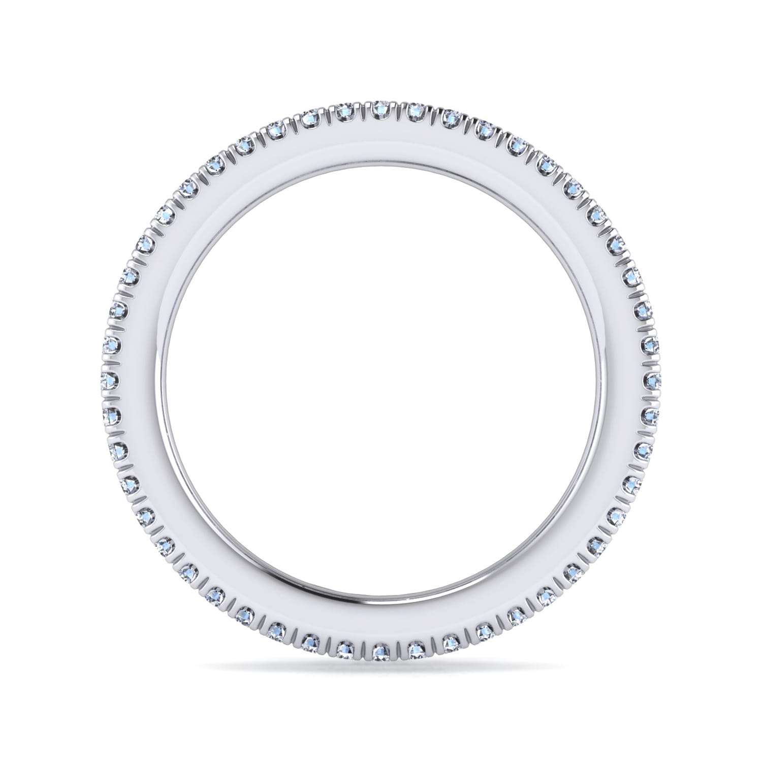 Eternity Band Wedding Ring in 14k White Gold with Round Natural Diamond at Gabriel & Co. - Shot 2