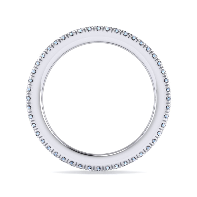 Eternity Band Wedding Ring in 14k White Gold with Round Natural Diamond at Gabriel & Co. - Shot 2