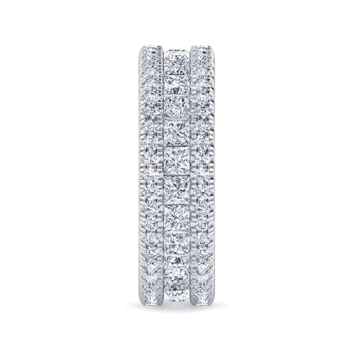 Eternity Band Wedding Ring in 14k White Gold with Round Natural Diamond at Gabriel & Co. - Shot 4