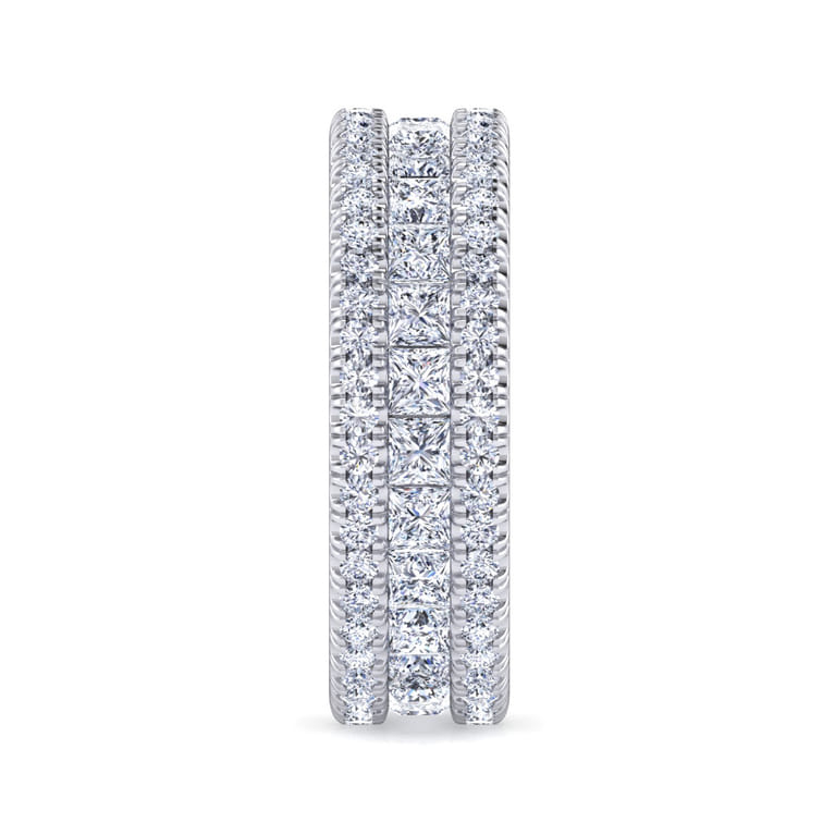 Eternity Band Wedding Ring in 14k White Gold with Round Natural Diamond at Gabriel & Co. - Shot 4