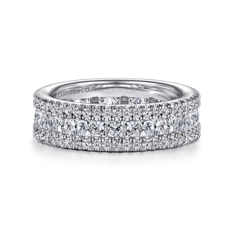 Eternity Band Wedding Ring in 14k White Gold with Round Natural Diamond at Gabriel & Co. - Shot 1