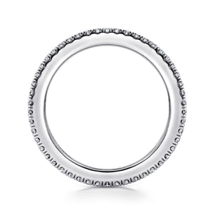 14K White Gold Channel Prong Set Princess Cut and Round Diamond Eternity Band