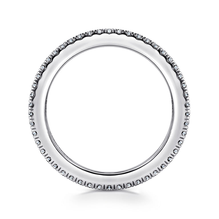 Eternity Band Wedding Ring in 14k White Gold with Round Natural Diamond at Gabriel & Co. - Shot 2