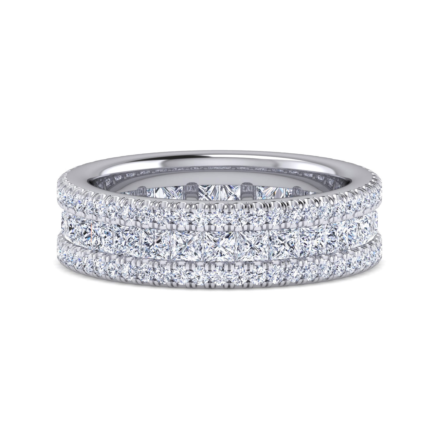 Eternity Band Wedding Ring in 14k White Gold with Round Natural Diamond at Gabriel & Co. - Shot 1