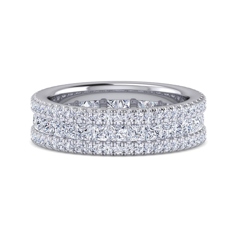 Eternity Band Wedding Ring in 14k White Gold with Round Natural Diamond at Gabriel & Co. - Shot 1