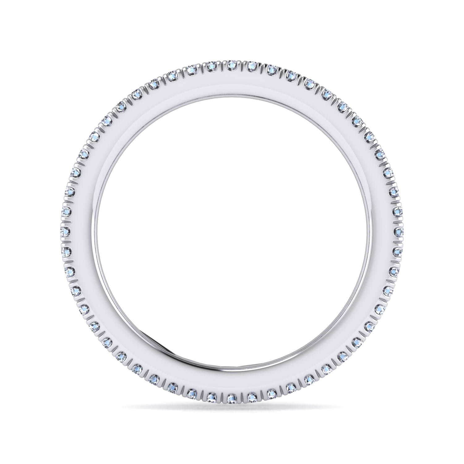 Eternity Band Wedding Ring in 14k White Gold with Round Natural Diamond at Gabriel & Co. - Shot 2