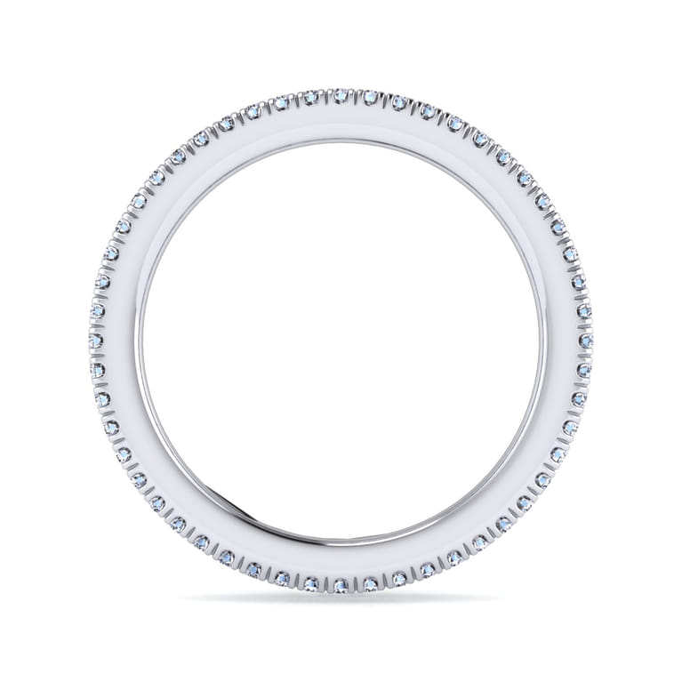 Eternity Band Wedding Ring in 14k White Gold with Round Natural Diamond at Gabriel & Co. - Shot 2