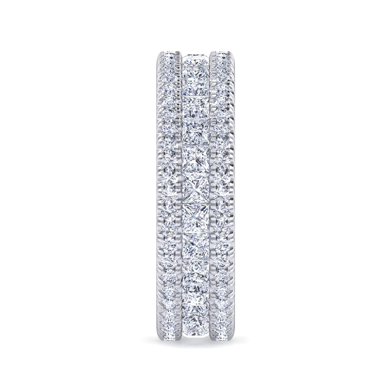 Eternity Band Wedding Ring in 14k White Gold with Round Natural Diamond at Gabriel & Co. - Shot 4