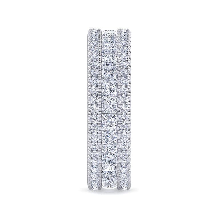 Eternity Band Wedding Ring in 14k White Gold with Round Natural Diamond at Gabriel & Co. - Shot 4
