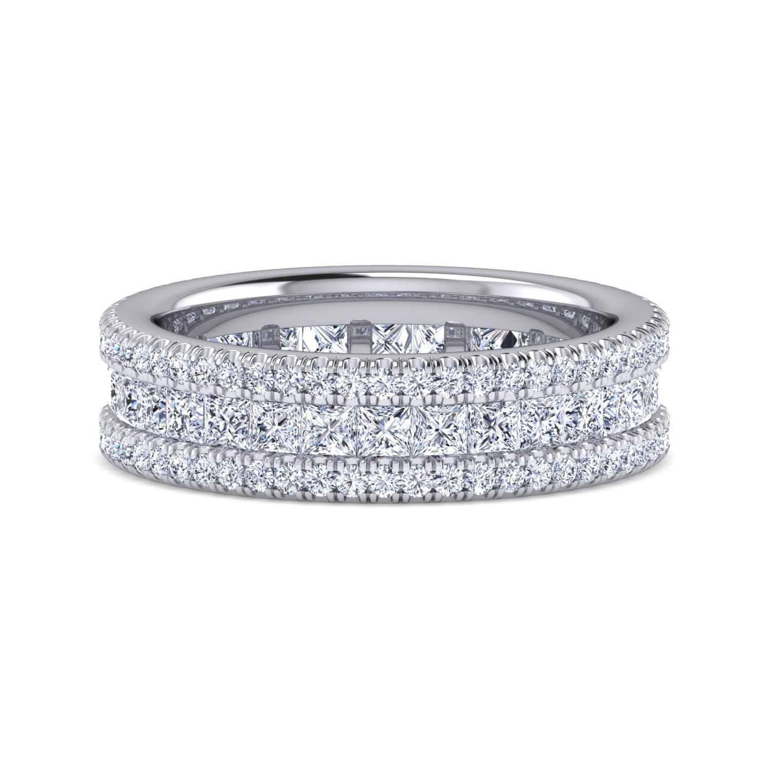 Eternity Band Wedding Ring in 14k White Gold with Round Natural Diamond at Gabriel & Co. - Shot 1