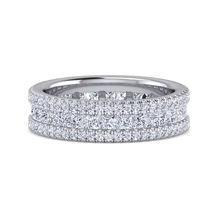 Eternity Band Wedding Ring in 14k White Gold with Round Natural Diamond at Gabriel & Co. - Shot 1