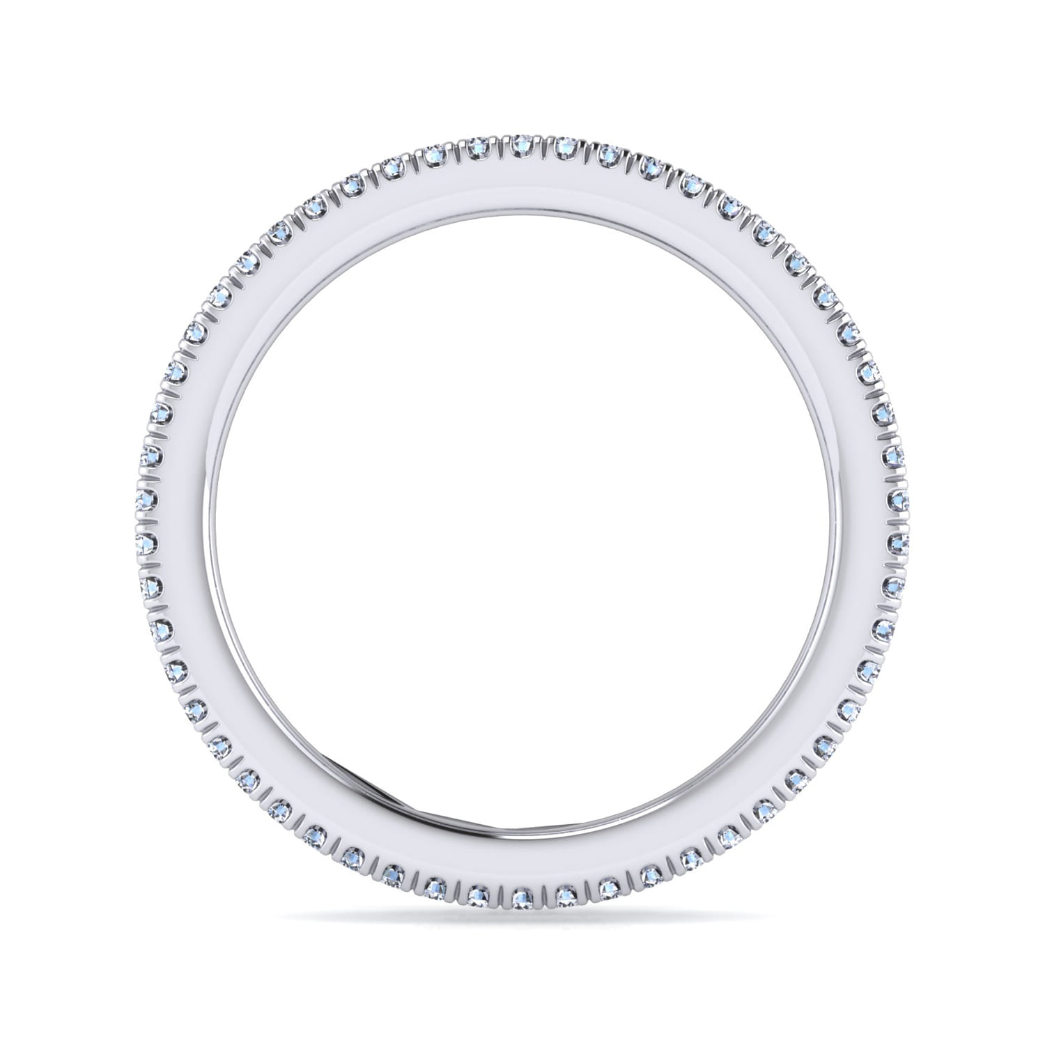 Eternity Band Wedding Ring in 14k White Gold with Round Natural Diamond at Gabriel & Co. - Shot 2
