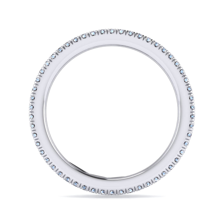 Eternity Band Wedding Ring in 14k White Gold with Round Natural Diamond at Gabriel & Co. - Shot 2