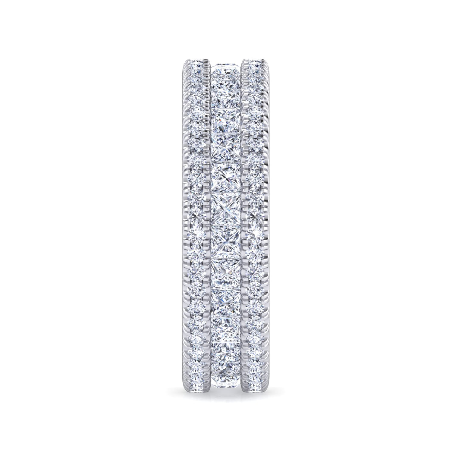 Eternity Band Wedding Ring in 14k White Gold with Round Natural Diamond at Gabriel & Co. - Shot 4