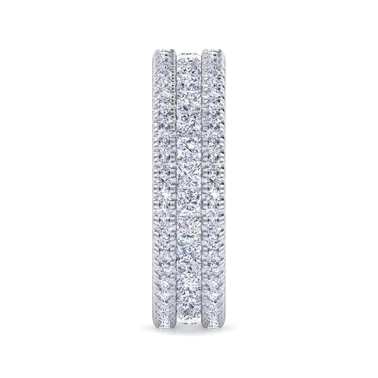 Eternity Band Wedding Ring in 14k White Gold with Round Natural Diamond at Gabriel & Co. - Shot 4