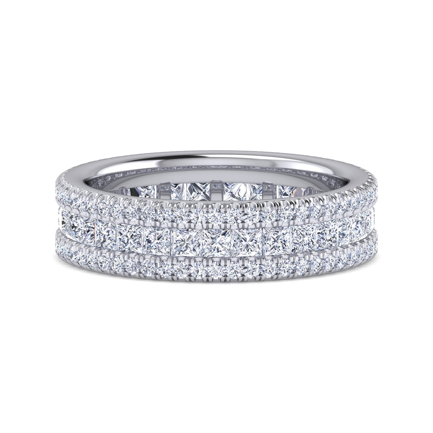 Eternity Band Wedding Ring in 14k White Gold with Round Natural Diamond at Gabriel & Co. - Shot 1