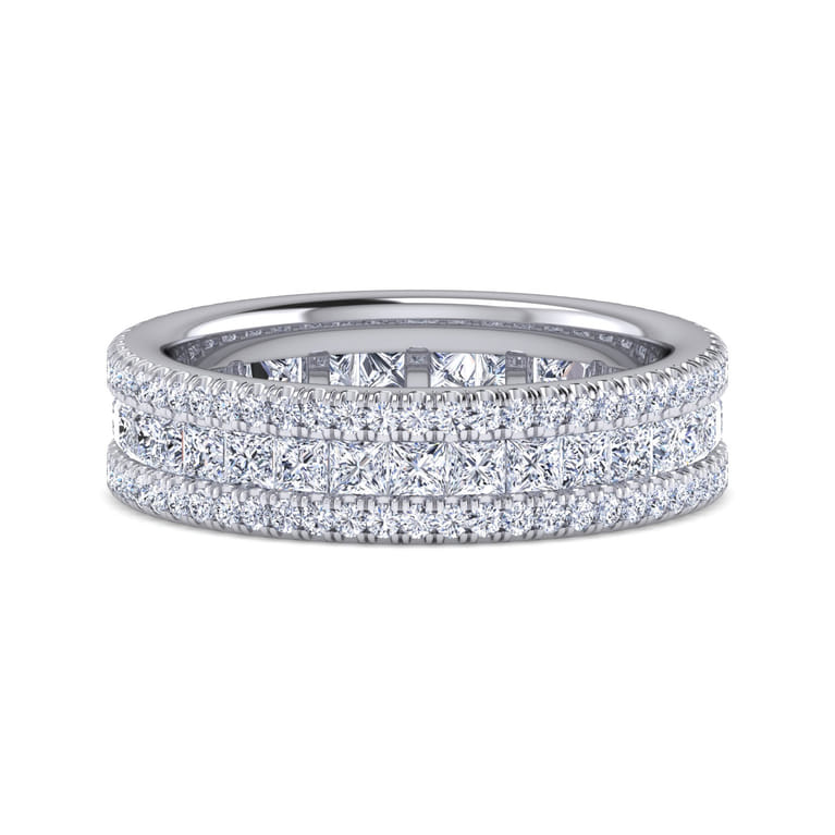Eternity Band Wedding Ring in 14k White Gold with Round Natural Diamond at Gabriel & Co. - Shot 1