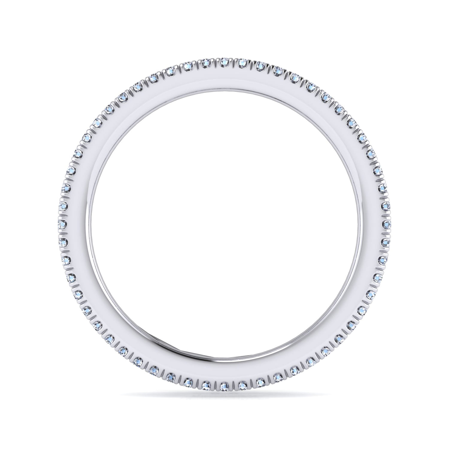 Eternity Band Wedding Ring in 14k White Gold with Round Natural Diamond at Gabriel & Co. - Shot 2