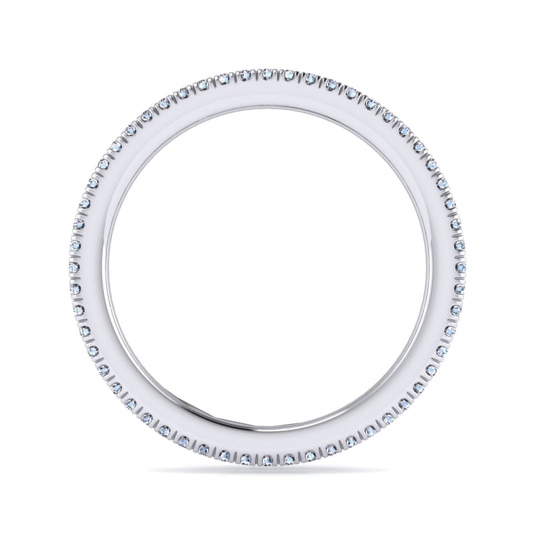 Eternity Band Wedding Ring in 14k White Gold with Round Natural Diamond at Gabriel & Co. - Shot 2