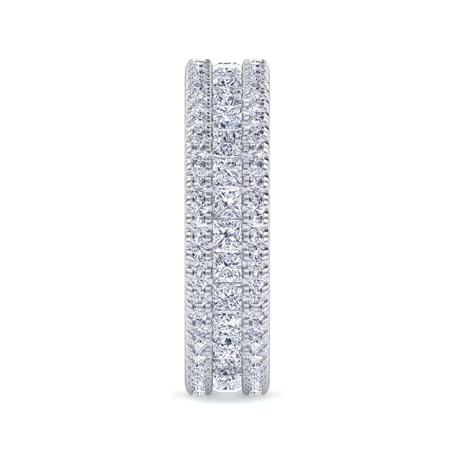 Eternity Band Wedding Ring in 14k White Gold with Round Natural Diamond at Gabriel & Co. - Shot 4