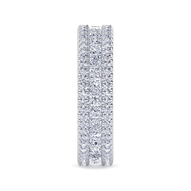 Eternity Band Wedding Ring in 14k White Gold with Round Natural Diamond at Gabriel & Co. - Shot 4