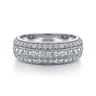 Fancy Wedding Ring in 14k White Gold with Princess Cut Natural Diamond at Gabriel & Co.