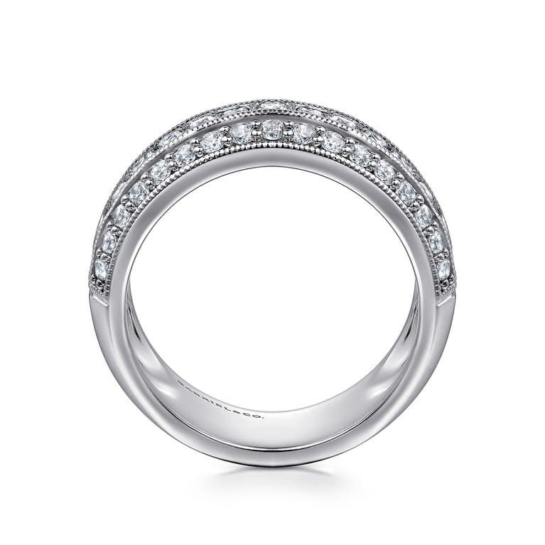 Fancy Wedding Ring in 14k White Gold with Princess Cut Natural Diamond at Gabriel & Co. - Shot 2