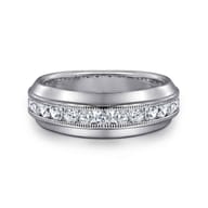 14K White Gold Channel Set Diamond Anniversary Band