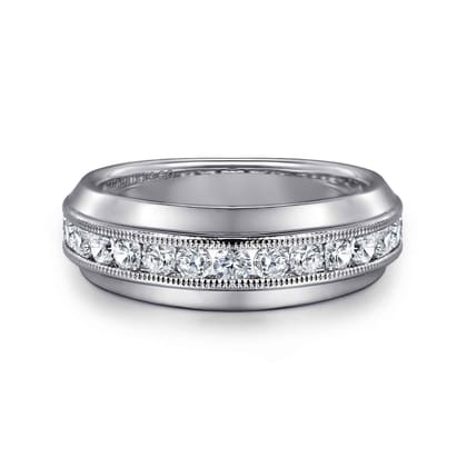 14K White Gold Channel Set Diamond Anniversary Band