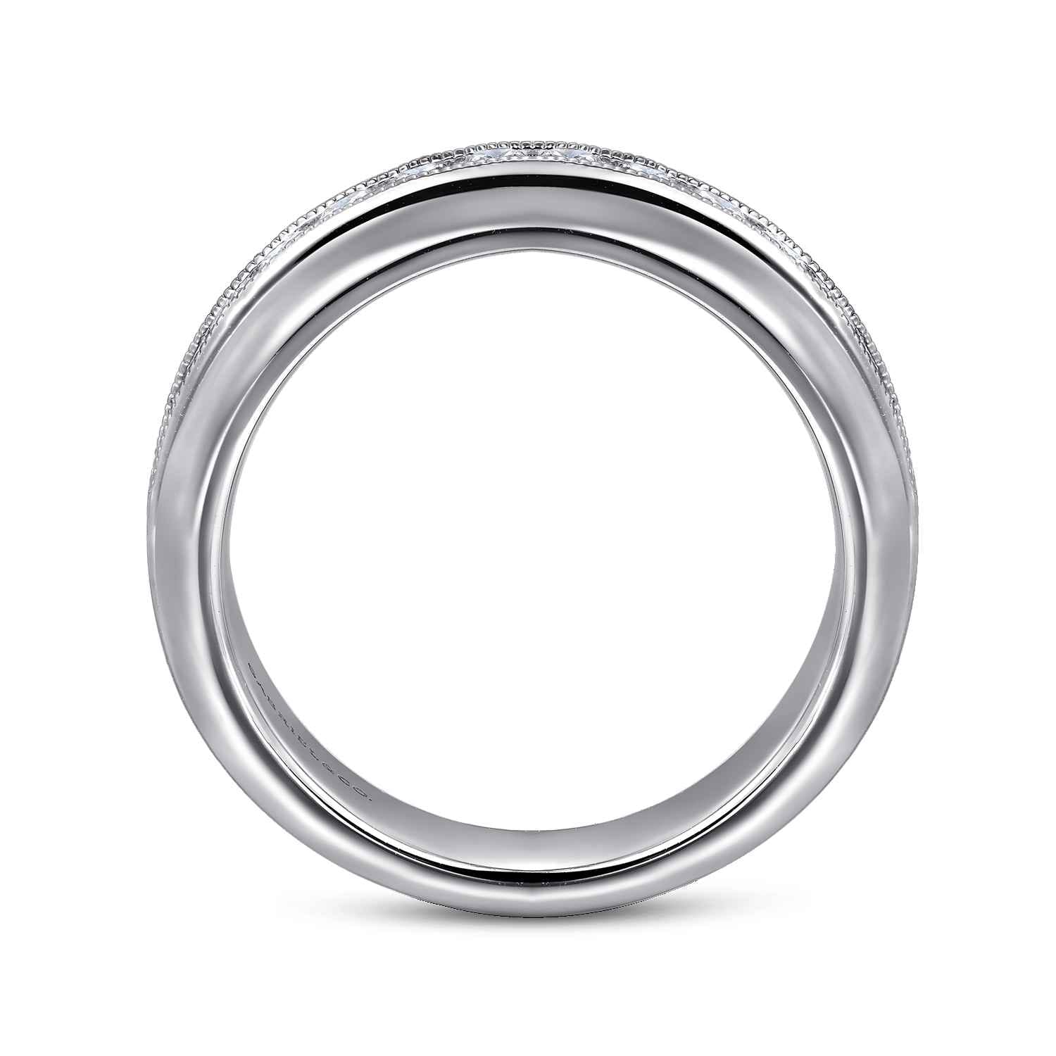 Straight Wedding Ring in 14k White Gold with  Natural Diamond at Gabriel & Co. - Shot 2