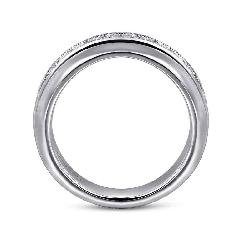 Straight Wedding Ring in 14k White Gold with  Natural Diamond at Gabriel & Co. - Shot 2