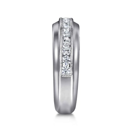 14K White Gold Channel Set Diamond Anniversary Band
