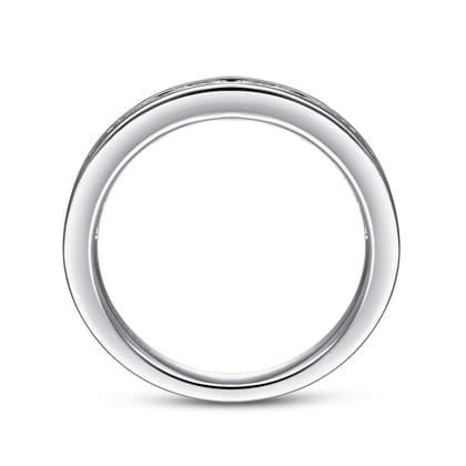 14K White Gold Channel Set Diamond Stackable Ring