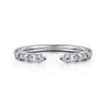 Open Ring Wedding Ring in 14k White Gold with Baguette Natural Diamond at Gabriel & Co.