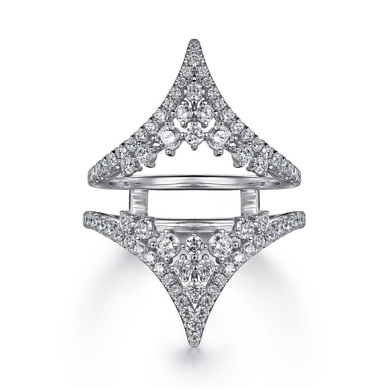 Enhancer Wedding Ring in 14k White Gold with Round Natural Diamond at Gabriel & Co. - Shot 1