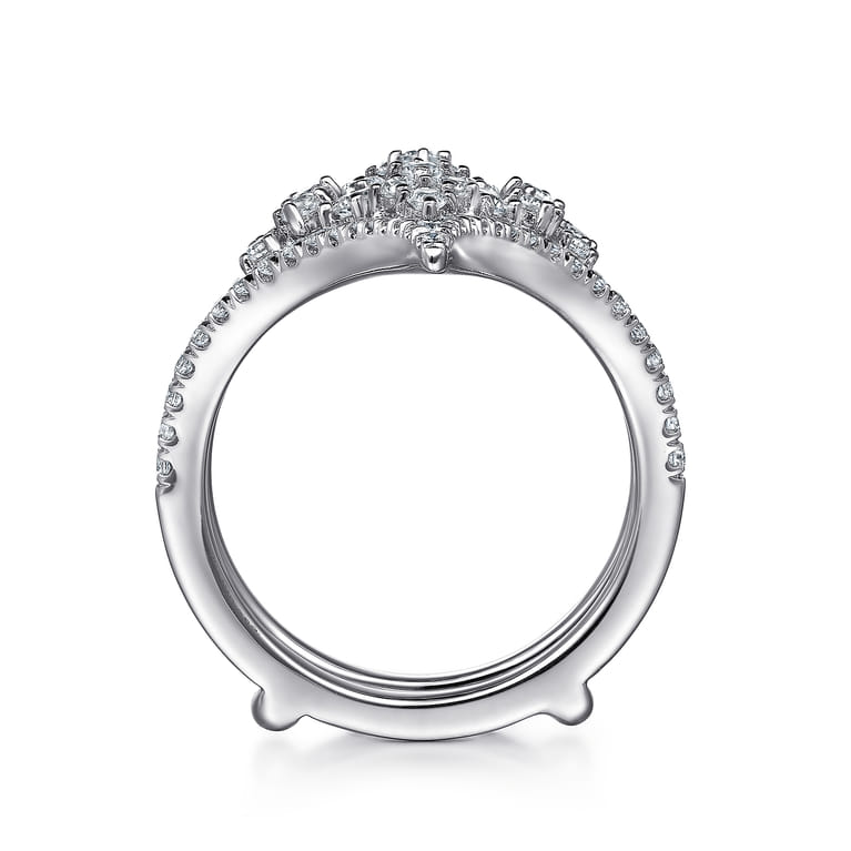 Enhancer Wedding Ring in 14k White Gold with Round Natural Diamond at Gabriel & Co. - Shot 2
