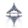 Enhancer Wedding Ring in 14k White Gold with Round Sapphire at Gabriel & Co.