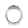 Enhancer Wedding Ring in 14k White Gold with Round Sapphire at Gabriel & Co.
