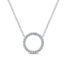 14K White Gold Circle Diamond Pendant Necklace - 0.13 ct