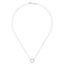 14K White Gold Circle Diamond Pendant Necklace - 0.13 ct