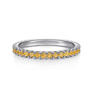 14K White Gold Citrine Stackable Ring