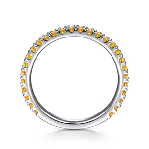 14K White Gold Citrine Stackable Ring