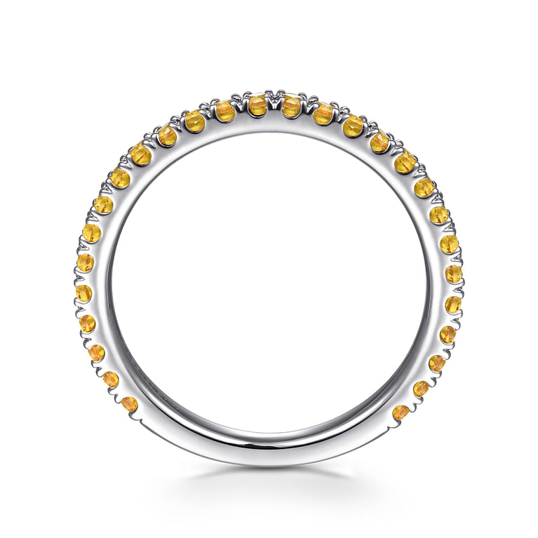 14K White Gold Citrine Stackable Ring - Shot 2