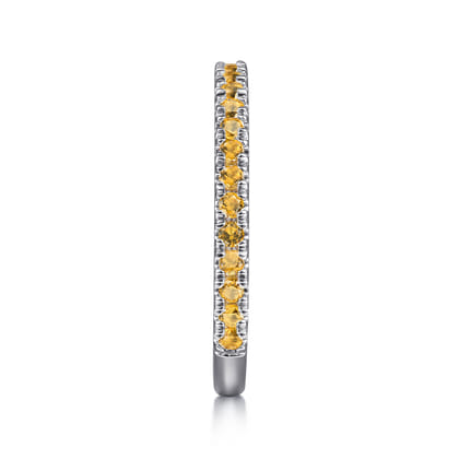 14K White Gold Citrine Stackable Ring