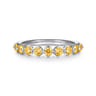 14K White Gold Citrine Stackable Ring