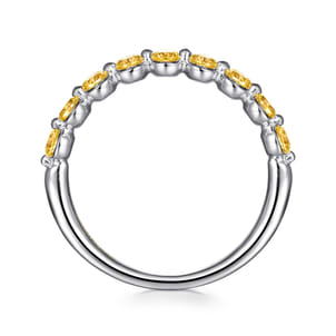 14K White Gold Citrine Stackable Ring