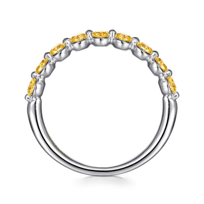 14K White Gold Citrine Stackable Ring