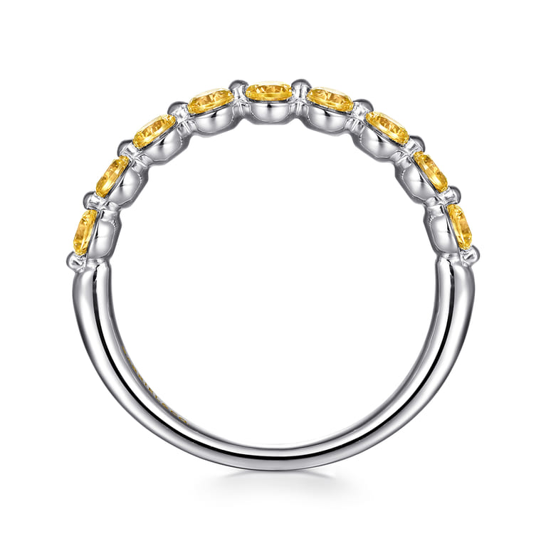 14K White Gold Citrine Stackable Ring - Shot 2